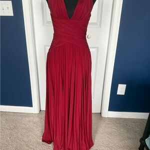 BCBG Red Gala Prom Black Tie Wedding Guest Dress and Military Ball Gown